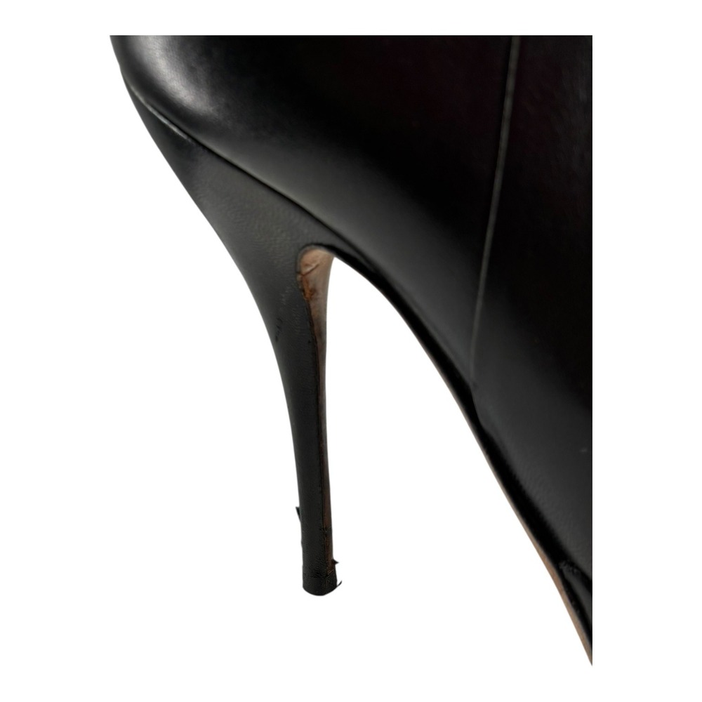 Black Nappa Platform Zip Bootie Stiletto Night Out Moto Gucci Steve EU36‎ - Picture 10 of 12